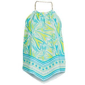Juniors No Boundaries Chain Halter Tank Top Size 1 3/5 7/9 11/13 hearts aqua NWT